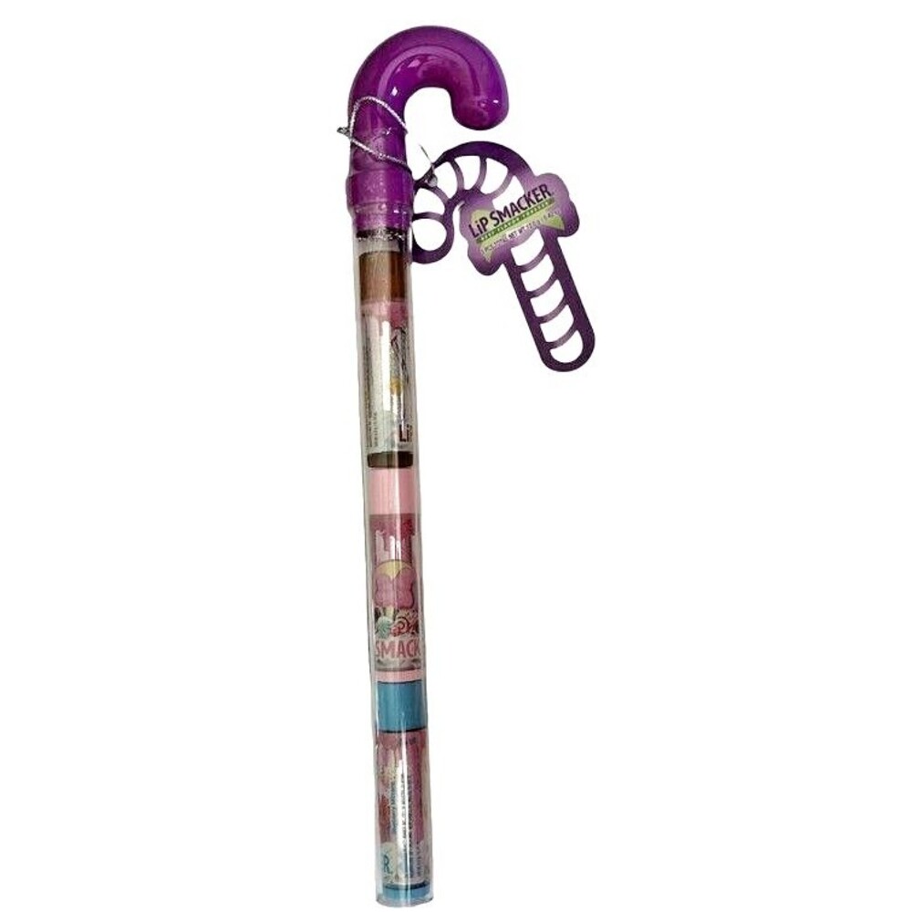 Lip Smacker Trio 3 Pack Lip Balm Purple Candy Cane Holiday Limited Edition